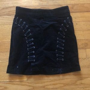 Black, suede mini skirt
